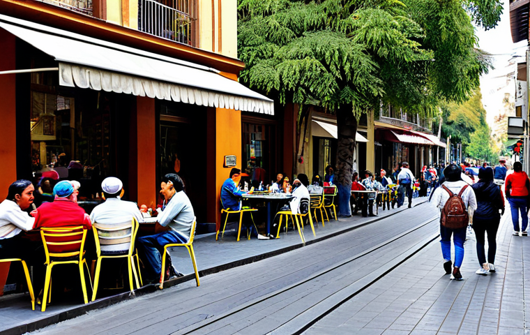 **
"A bustling street scene in the Lastarria neighborhood of Santiago, Chile, during the daytime. People are enjoying the cafes and cultural attractions. Focus on the vibrant colors and historical architecture. Safe for work, appropriate content, fully clothed, professional, modest, perfect anatomy, natural proportions, high quality."
**