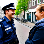 Community Policing**

"A friendly, fully clothed Dutch "wijkagent" (community police officer) interacting with residents in a diverse Amsterdam neighborhood, smiling and approachable, appropriate attire, safe for work, professional demeanor, natural proportions, bright daylight, clean and orderly street scene, family-friendly."

**